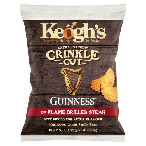 Keogh's Crinkle Cut Crisps Guinness & Flame Grilled Steak (125 g)