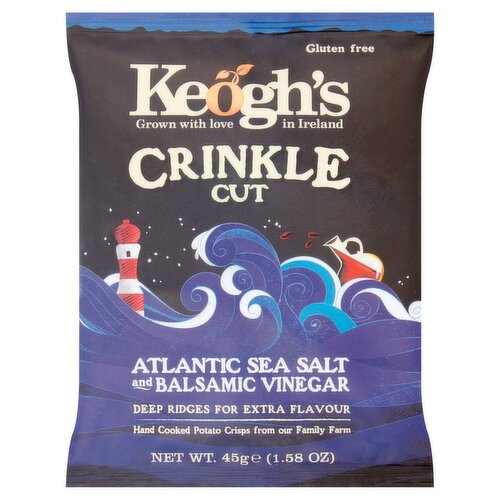 Keogh's Crinkle Cut Atlantic Sea Salt & Balsamic Vinegar Crisps (125 g)