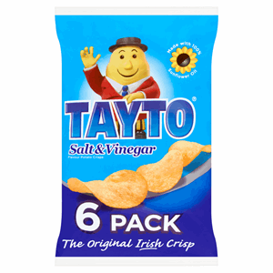 Tayto Salt & Vinegar Crisps 6x25g