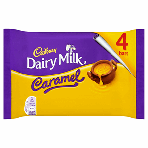Cadbury Dairy Milk Caramel Chocolate Bar 4 Pack 148g
